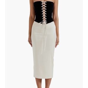 HOUSE OFCB'Jaina'Black&Vintage Cream Strapless Corset Dress/Size M-US 6-8